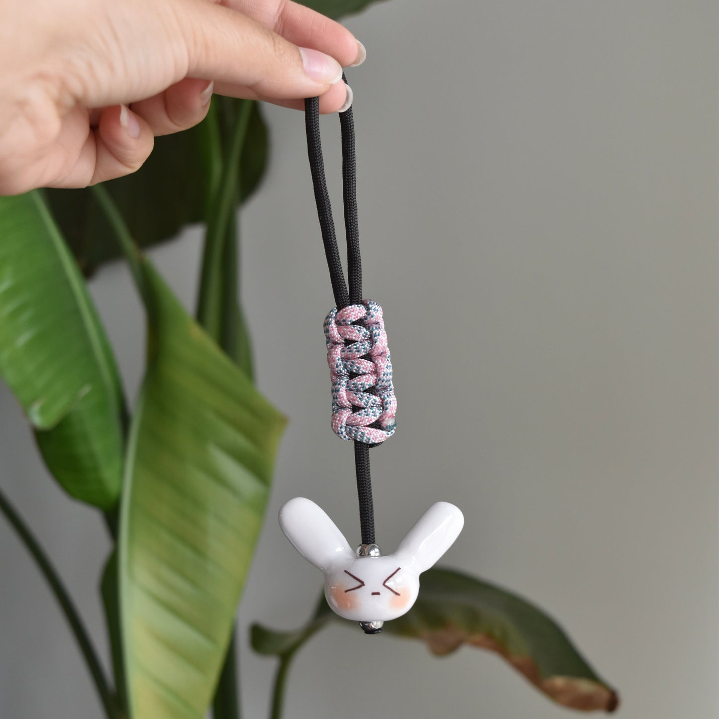 Bunny Fidget Charm Pink Black