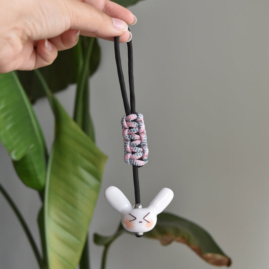 Bunny Fidget Charm Pink Black