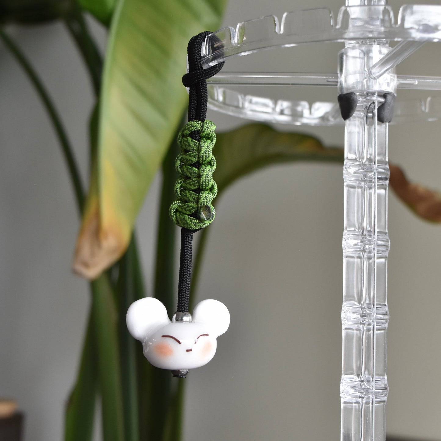 Bear Fidget Charm Green Black