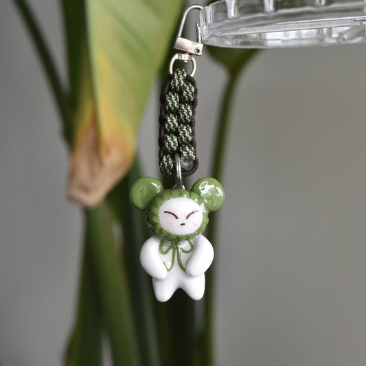 Green Bear Bow Green Brown Knot