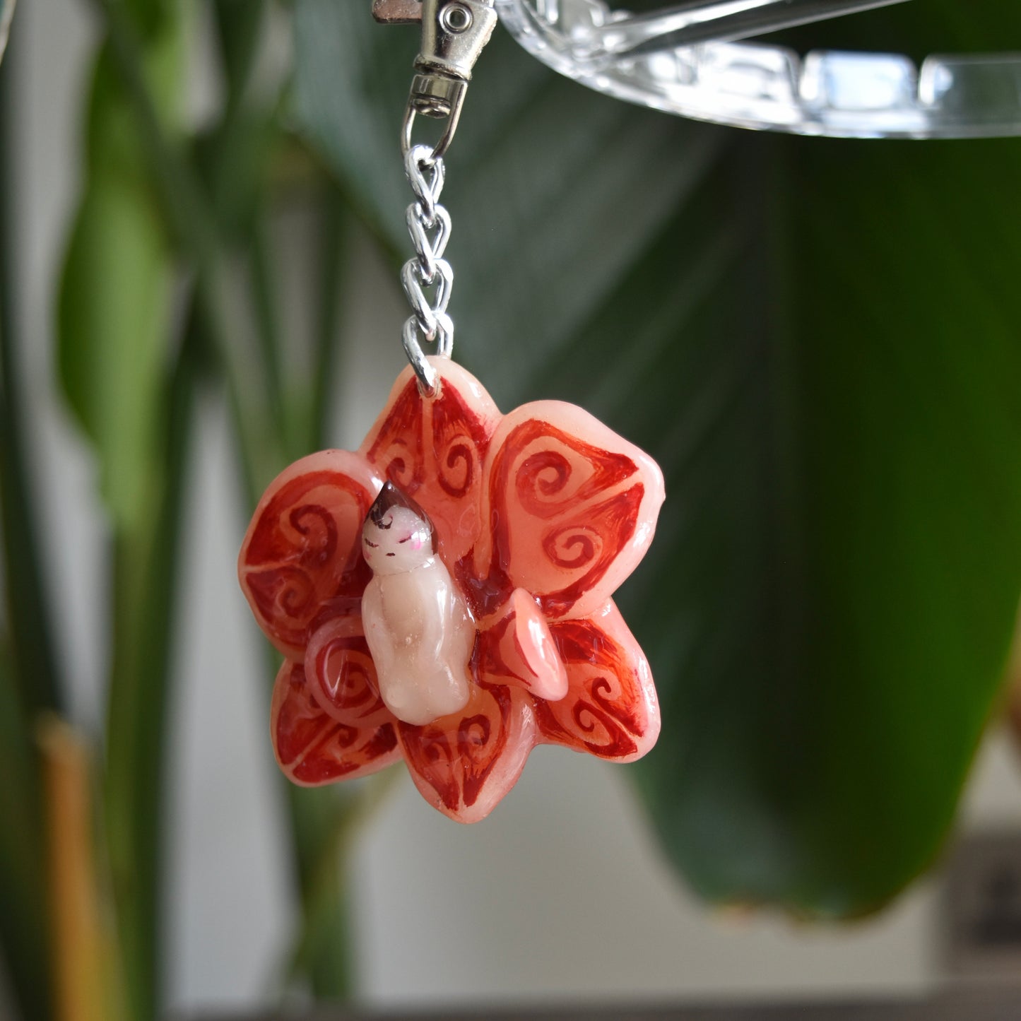 Red Orchid Fairy Charm
