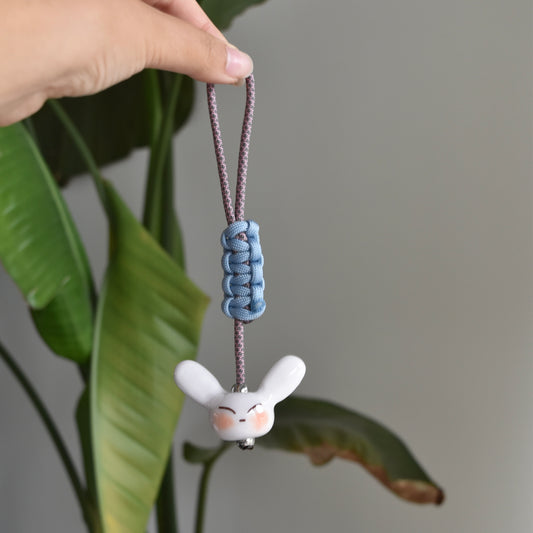 Bunny Fidget Charm Blue Pink Knot