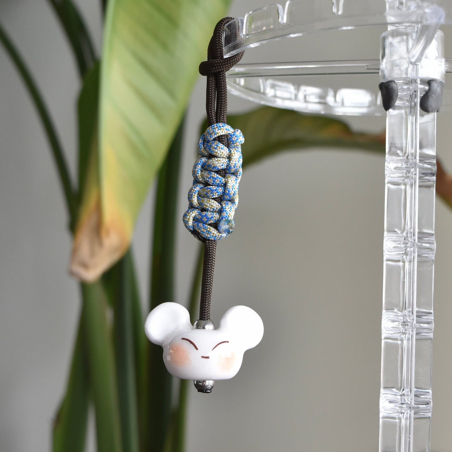 Bear Fidget Charm Blue Brown Knot