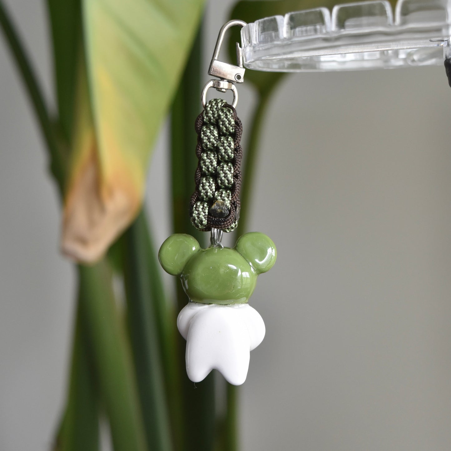 Green Bear Bow Green Brown Knot