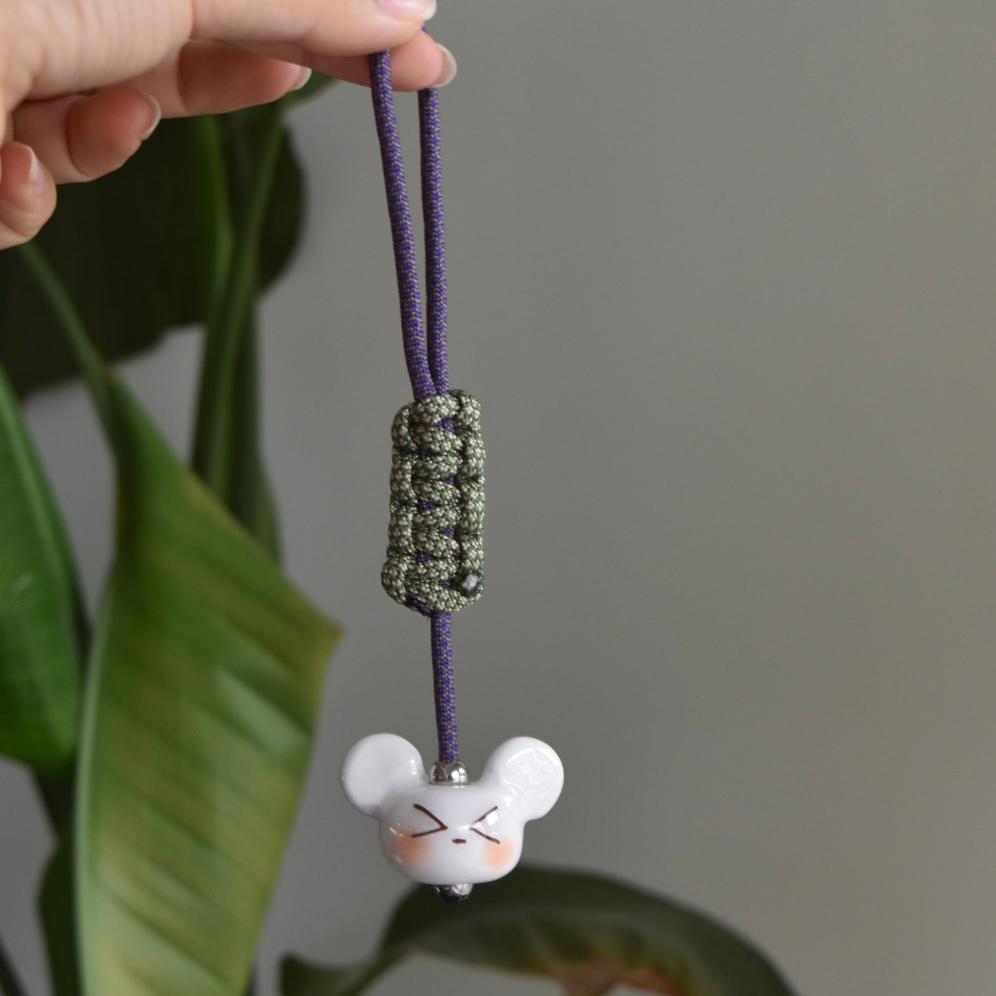 Bear Fidget Charm Green Purple