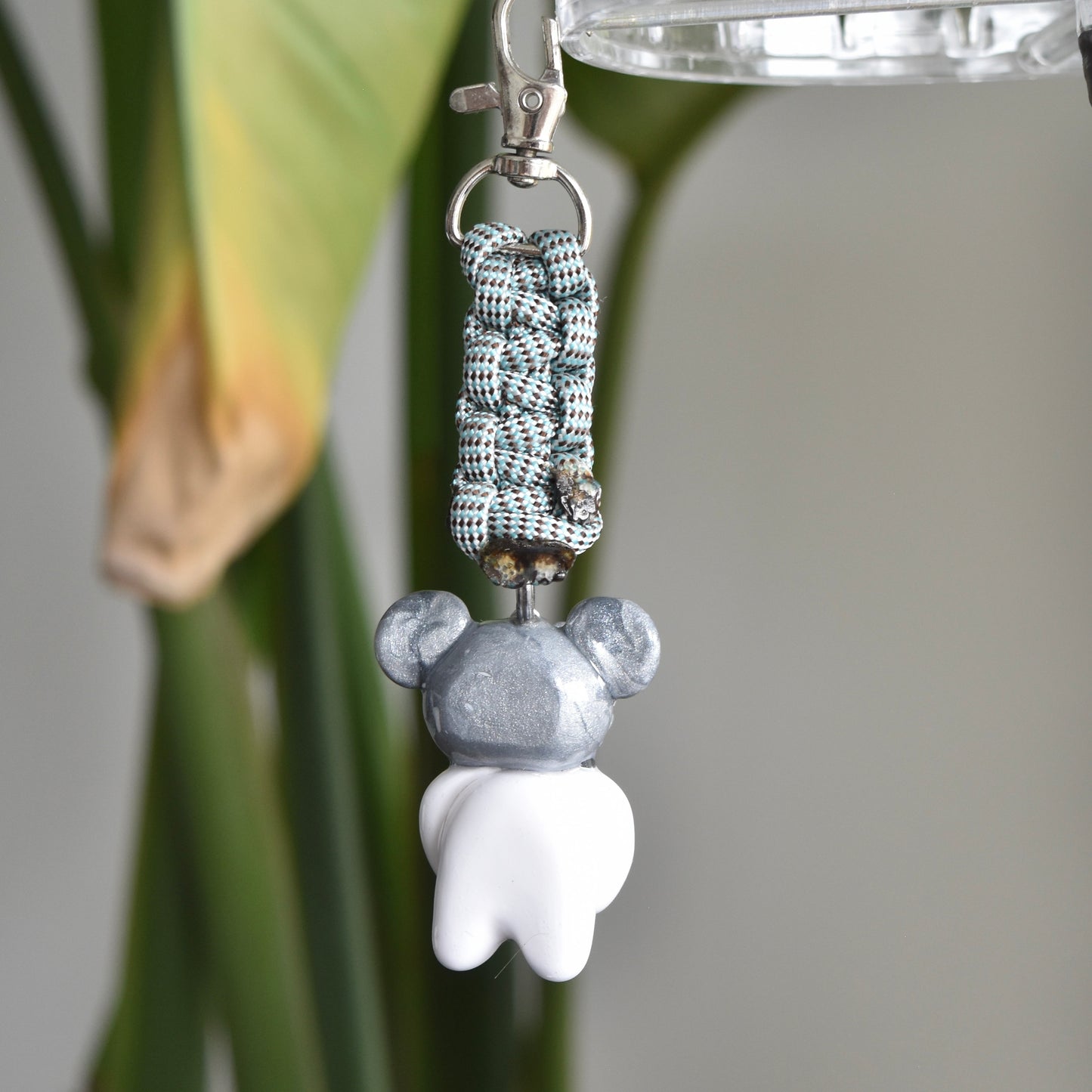 Silver Bear Bow Blue Knot