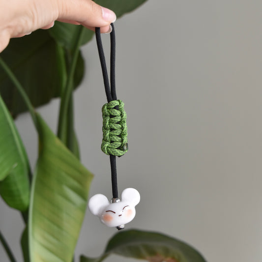 Bear Fidget Charm Green Black