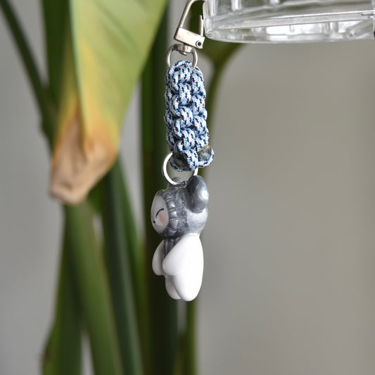 Silver Bear Bow Blue Knot