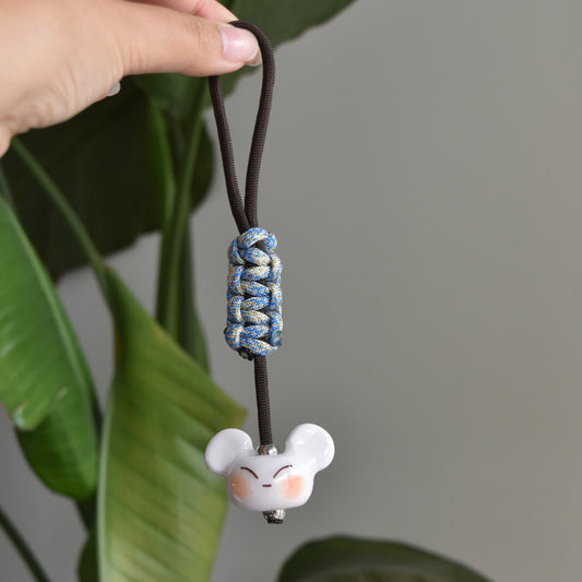 Bear Fidget Charm Blue Brown Knot