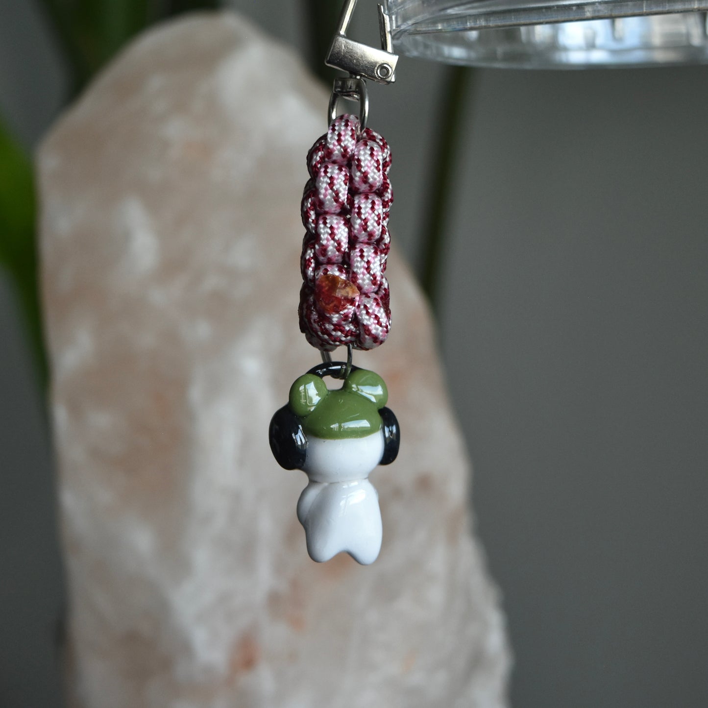 Green Beanie Bear Red Pink Knot