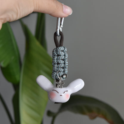 Bunny Flower Charm Blue Brown