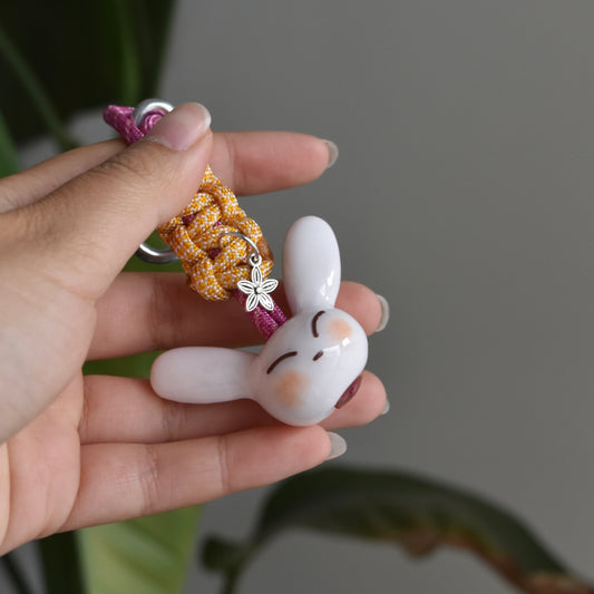 Bunny Flower Charm Orange Pink
