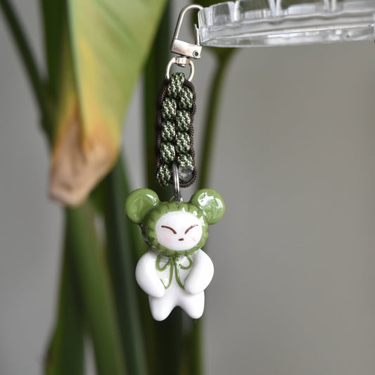 Green Bear Bow Green Brown Knot