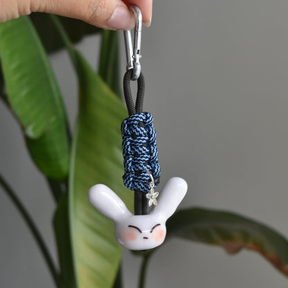 Bunny Flower Charm Blue Knot