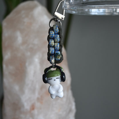 Green Beanie Bear Blue Green Knot