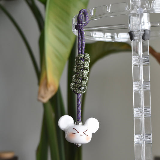 Bear Fidget Charm Green Purple