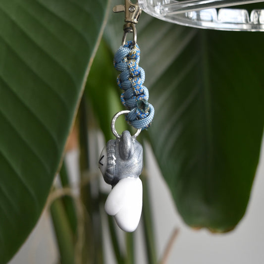 Silver Bear Spiral Blue Flat Knot