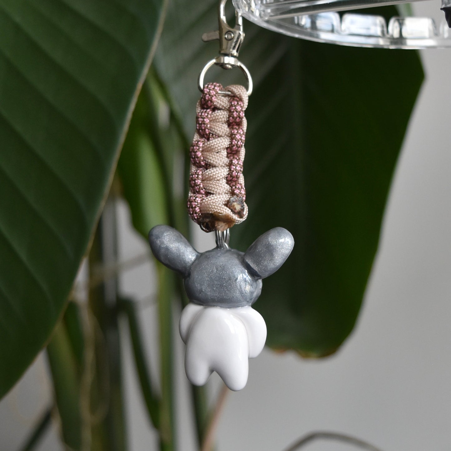 Silver Bunny Bow Pink Flat Knot