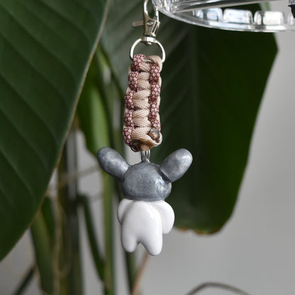 Silver Bunny Bow Pink Flat Knot