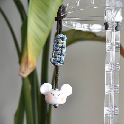 Bear Fidget Charm Blue Brown Knot