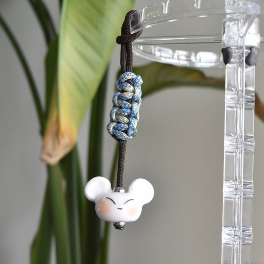 Bear Fidget Charm Blue Brown Knot