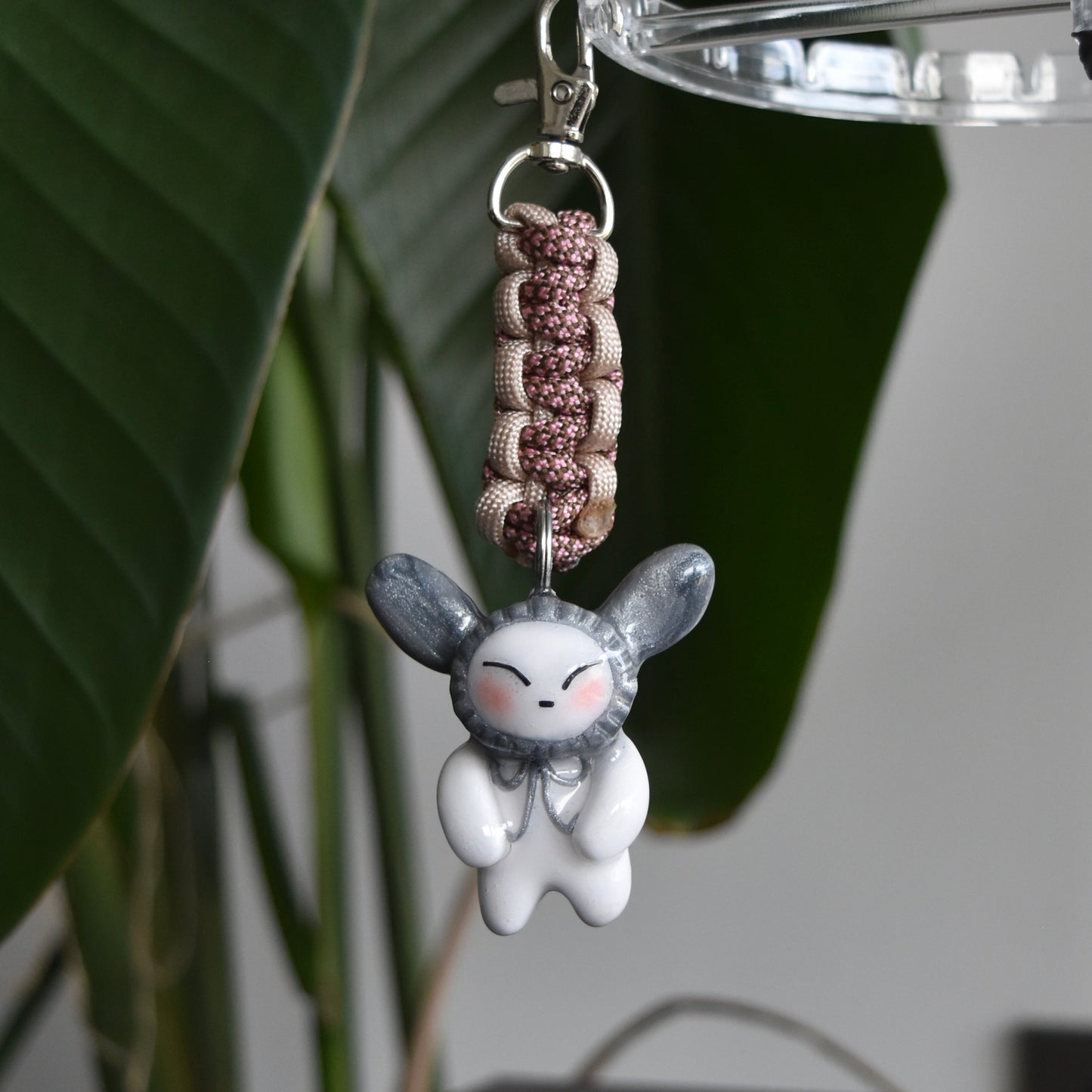 Silver Bunny Bow Pink Flat Knot