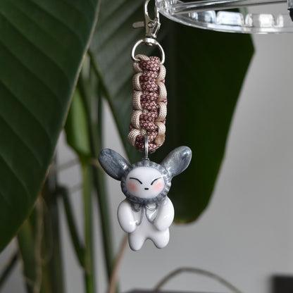 Silver Bunny Bow Pink Flat Knot
