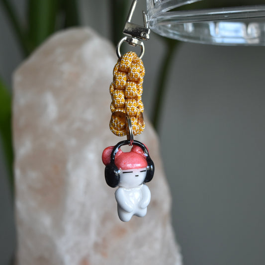 Pink Beanie Bear Orange Knot