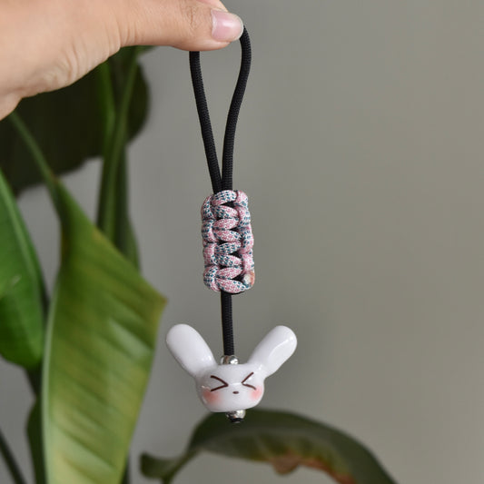 Bunny Fidget Charm Pink Black