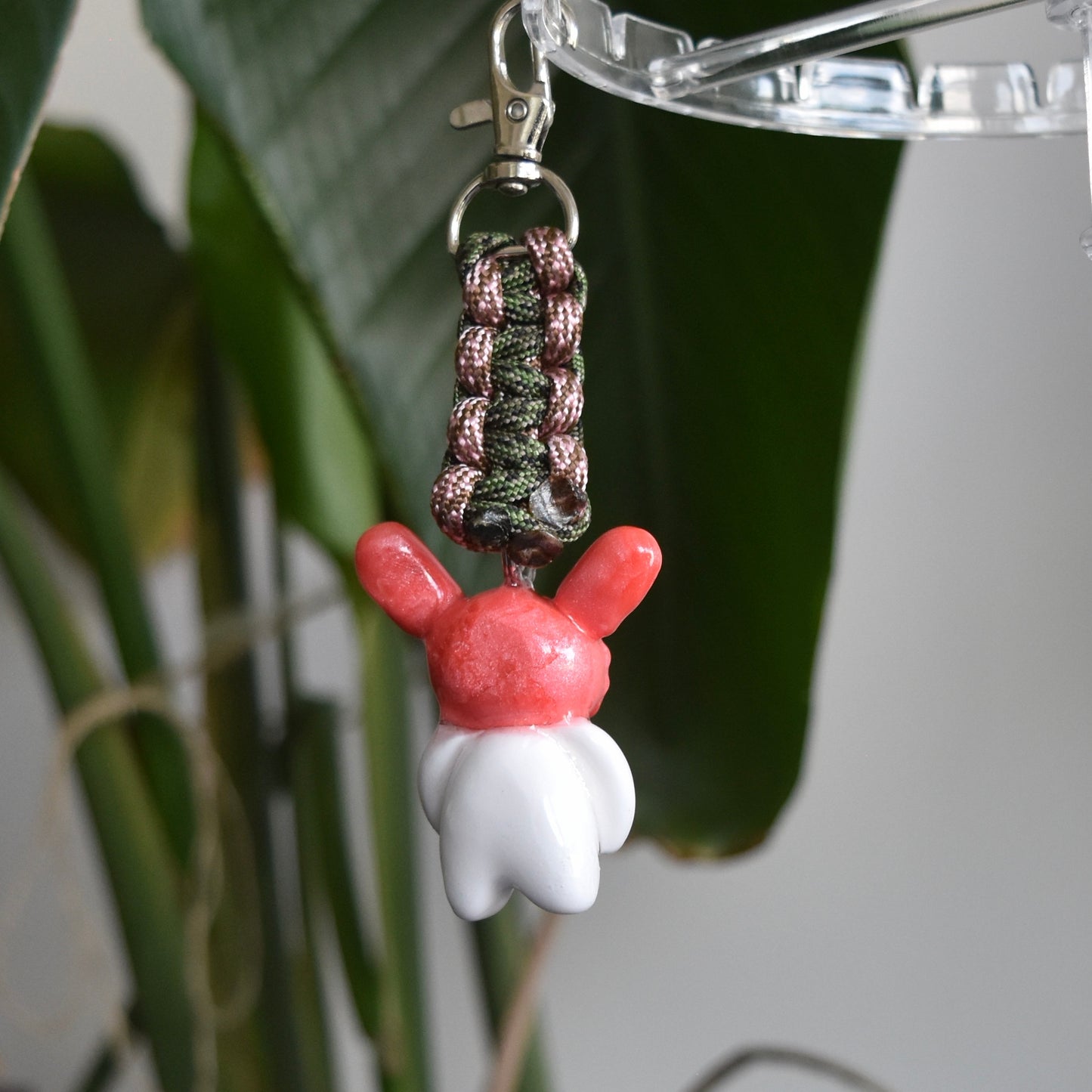 Pink Bunny Spiral Pink Green Flat Knot