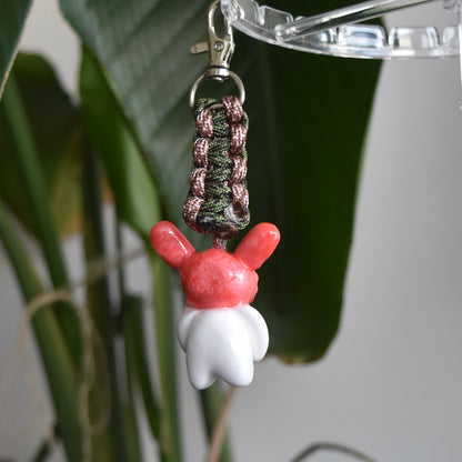 Pink Bunny Spiral Pink Green Flat Knot