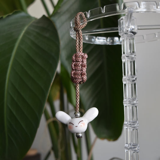 Bunny Fidget Charm Brown Pink
