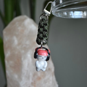 Pink Beanie Bear Green Knot