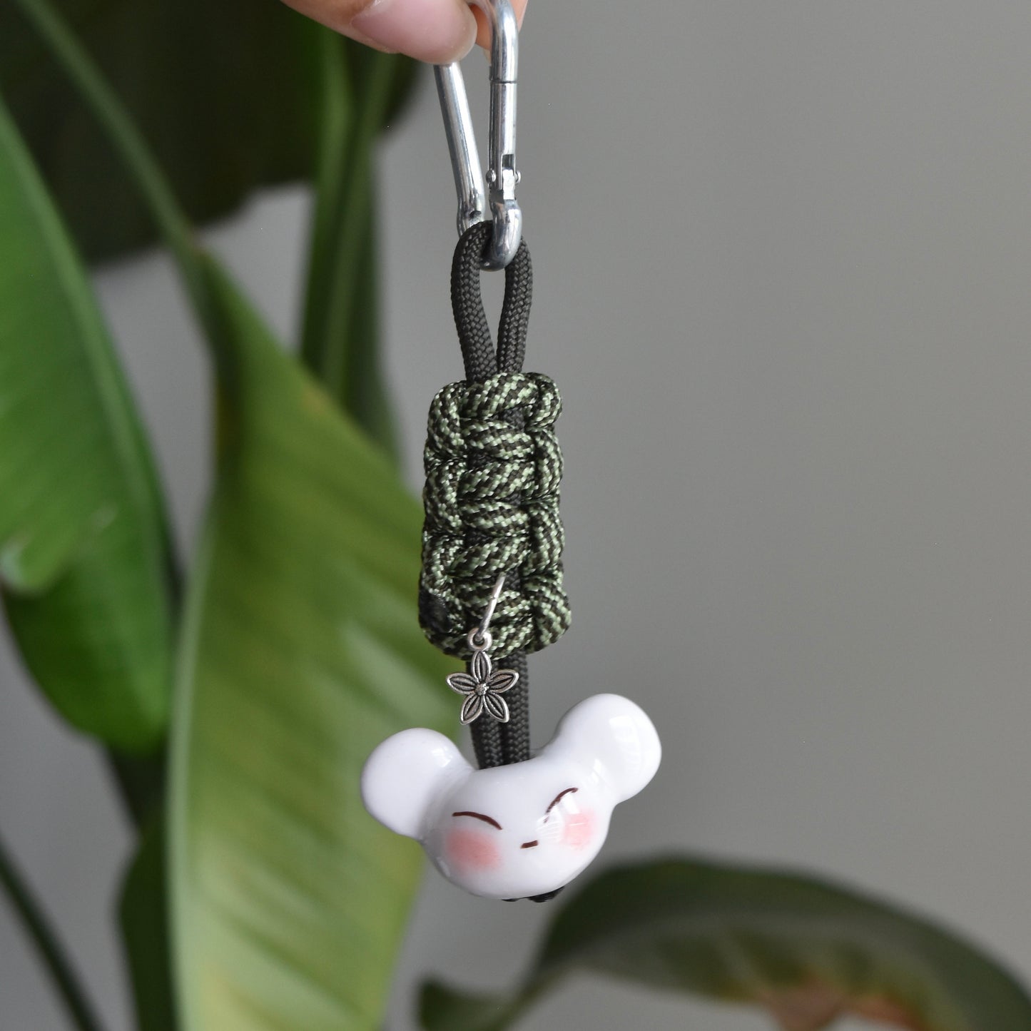 Bear Flower Charm Green