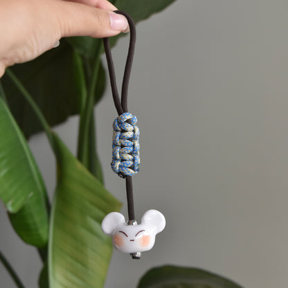 Bear Fidget Charm Blue Brown Knot