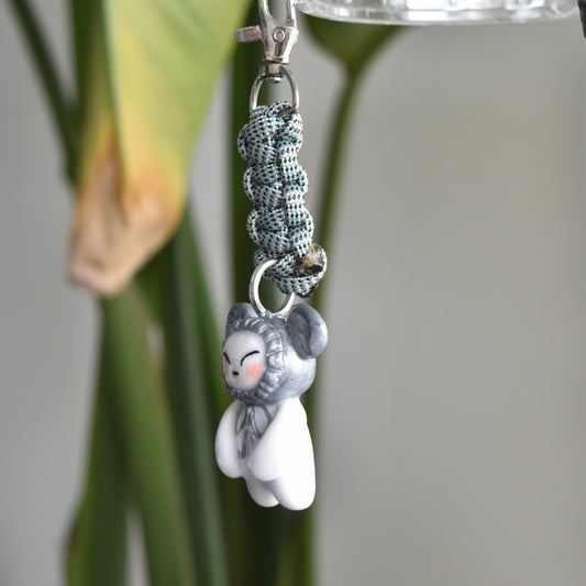 Silver Bear Bow Blue Knot