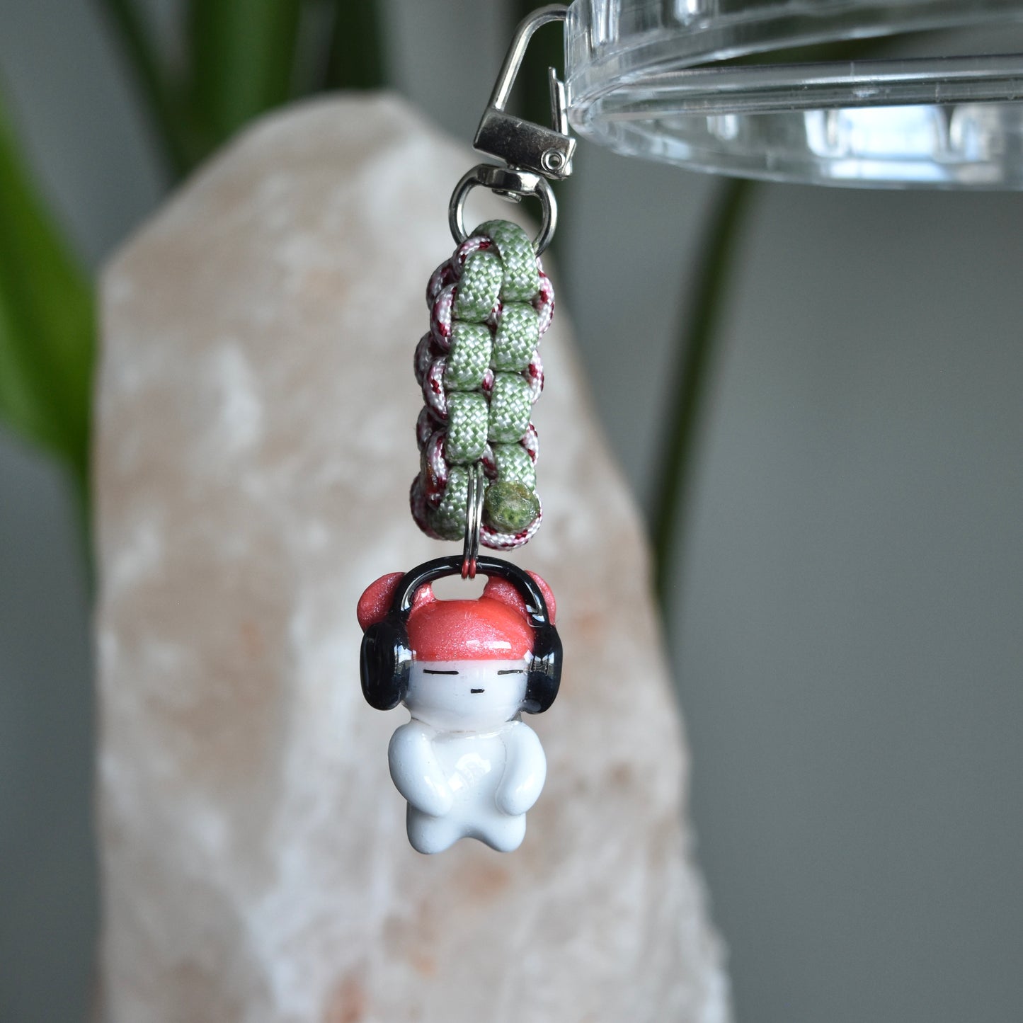 Pink Beanie Bear Green Pink Knot