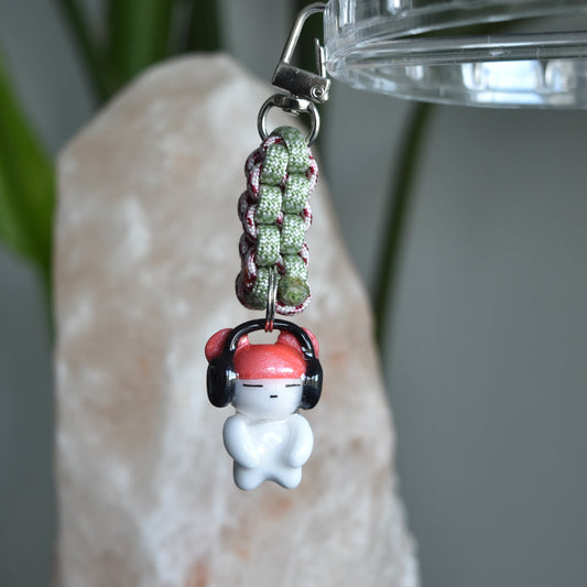 Pink Beanie Bear Green Pink Knot