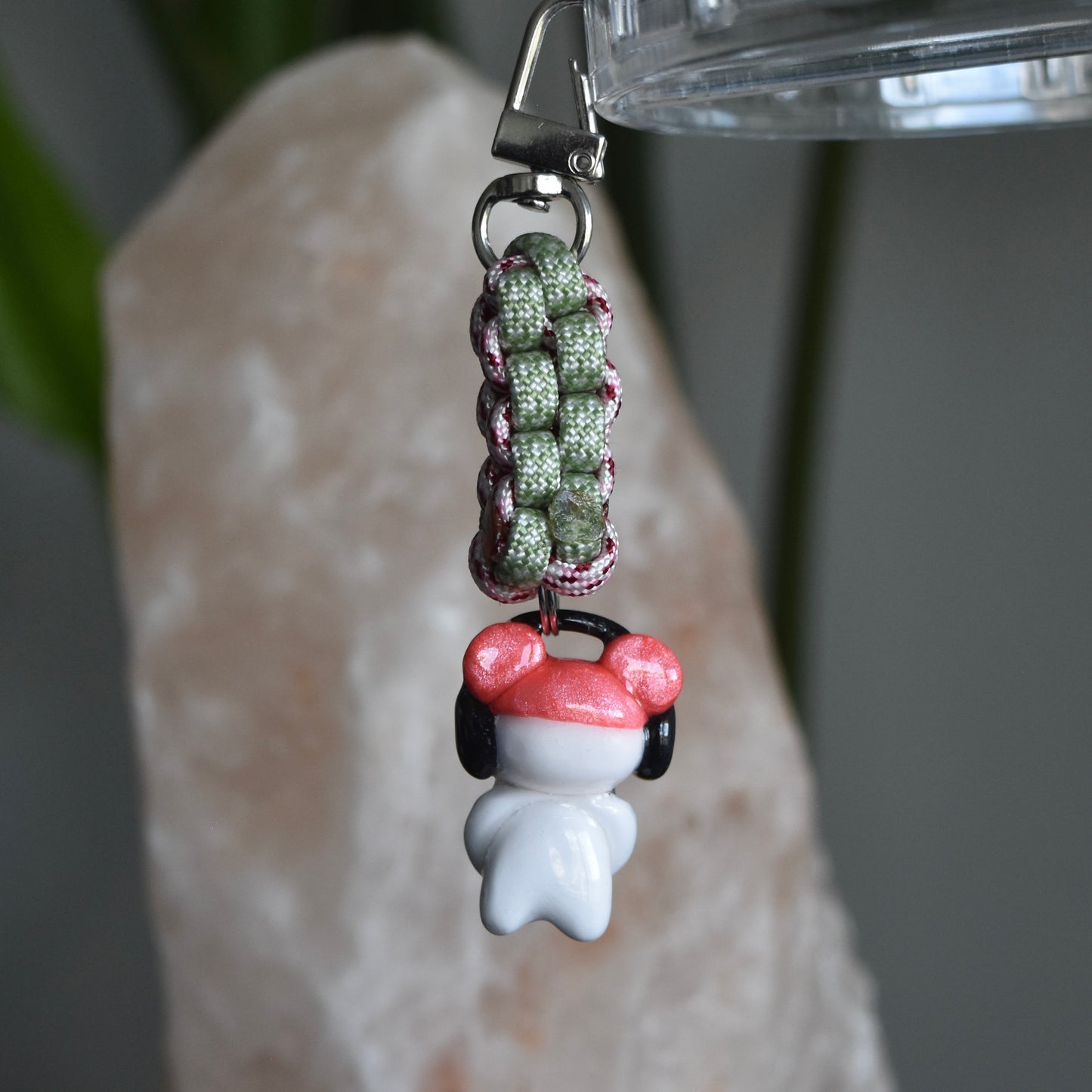 Pink Beanie Bear Green Pink Knot