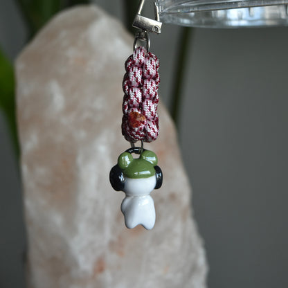 Green Beanie Bear Red Pink Knot