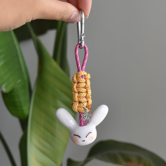 Bunny Flower Charm Orange Pink