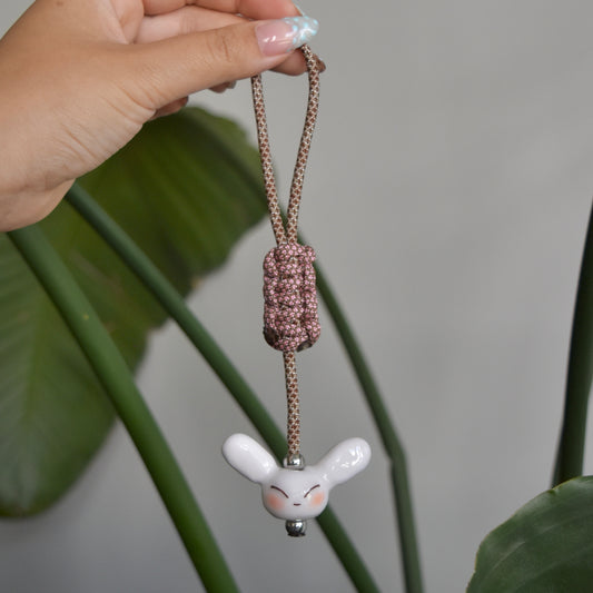 Bunny Fidget Charm Brown Pink